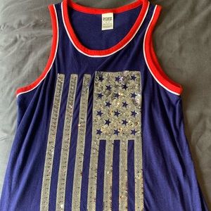 Sequin flag tank top